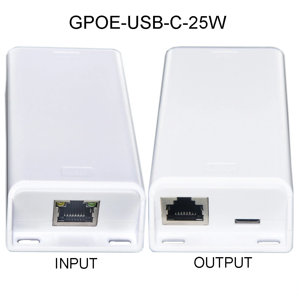 Gpoe-Usbc-25W IEEE802.3at Compatible Gigabit Splitter Poe 25 Watt Power to Type C Device