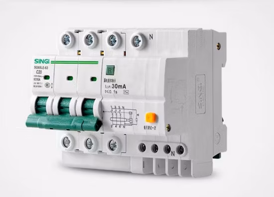 Operador de disjuntor de corrente residual de circuito 230 / 400V 50 / 60Hz 10ka RCBO